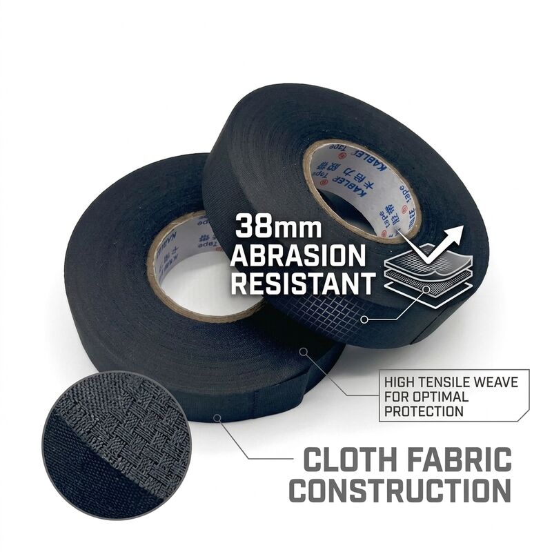 Fleece Automotive Cloth Wire Harness Tape 19mm x 20m Noise Reduction Anti Abrasion Wiring Wrap